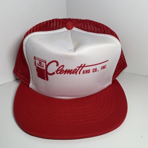 Vintage CLEMETT AND CO INC Snapback Trucker Hat Cap Mesh Foam Oil Gas Station - Picture 1 of 12